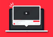 © YoGinta - Video media player on laptop screen. Vector illustration