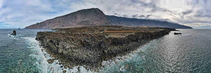 Poster - Aerial panoramic view of coastline near La Maceta - El Hierro (Canary Islands) 
