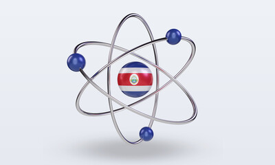 3d science day Costa Rica flag rendering front view