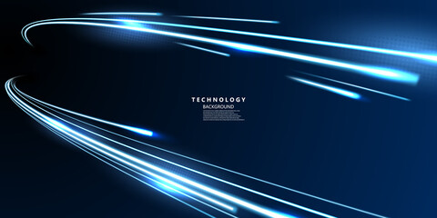 Wall Mural - Abstract vector illustration of a light trail technological background in a modern concept.