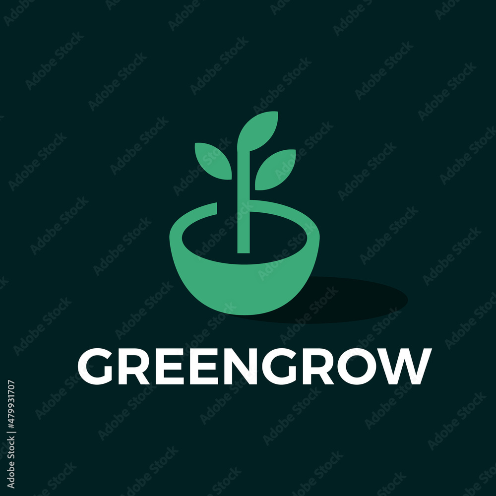 Leaves Green growth logo design inspiration Stock Vector | Adobe Stock