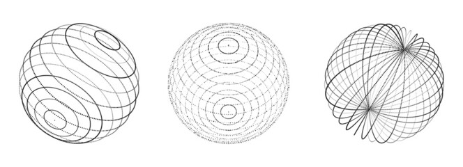Poster - Vector futuristic sphere of particles and lines. Network connection big data. Abstract technology background.