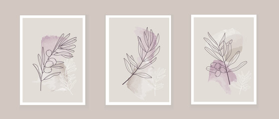 set of flowers