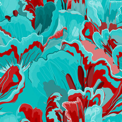 Wall Mural - Floral abstraction seamless pattern.