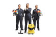 © Ljupco Smokovski - Team of professional cleaners in uniforms with a vacuum cleaner and cleaning supplies