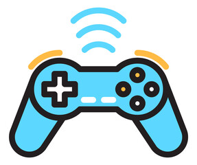 Game contoller icon. Wireless gamepad. Player gadget