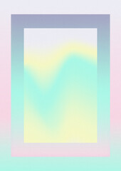 Wall Mural - Iridescent gradient frame. Vivid rainbow colors. Digital noise, grain. Abstract lo-fi background. Vaporwave 80s, 90s style. Wall, wallpaper, print. Minimal, minimalist. Blue, turquoise, yellow, pink