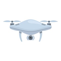 Poster - Drone videography icon cartoon vector. Aerial camera. Video control