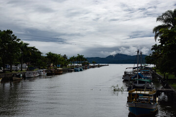 Canvas Print - scenes of Paraty, Brazil, in the rain and mist