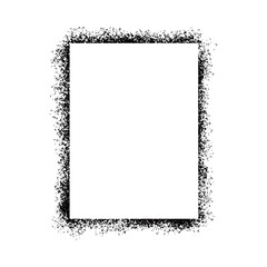 Poster - Stencil spray paint frame. Grunge graffiti style black frame. Isolated vector illustration with drop paint border. Stencil spray effect.