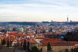 Fototapeta Na sufit - Scenic view historical center of Prague, old town buildings and landmark , Prague, Czech Republic.