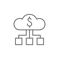 Wall Mural - Finance cloud server line icon