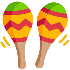 Poster - maracas flat icon