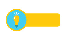Quick Tips. Useful Tricks, Tooltips, Useful Information For Websites, Social Media Posts. Yellow Sticker With A Burning Light Bulb. Vector Icon In Flat Style