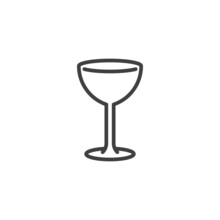 Champagne Coupe Glass Line Icon