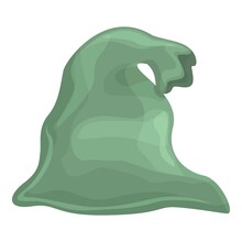 Green Trash Bag Icon Cartoon Vector. Waste Bin. Sack Can