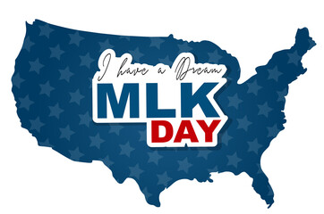 Wall Mural - martin luther king day. mlk holiday banner design. usa country shape. vector illustration