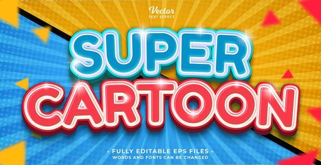 Wall Mural - super cartoon text effect editable eps cc