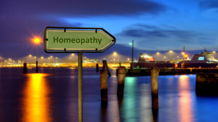 Wall Mural - Street Sign to Homeopathy