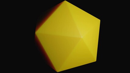 Poster - Rotating 3d hexagon shape. Design. 3D geometric figure rotates on black background. Three-dimensional figure with angles moves on isolated background