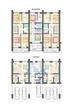 © Free_styler - Detailed architectural townhouse floor plans, apartments layout, blueprint. Vector illustration