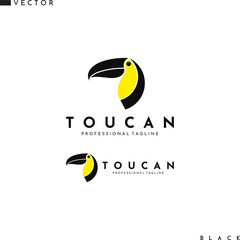 Poster - Toucan head logo. Bright animal