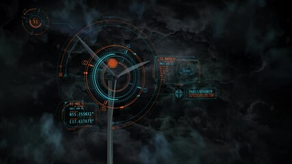 Wall Mural - wind power plant in a thunderstorm, 3d render.