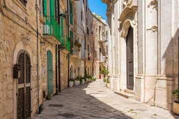 Poster - Scenic summer sight in Molfetta oldtown, Province of Bari, Apulia (Puglia), southern Italy.