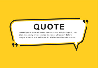 Leinwandbilder - quote box speech bubble frame. texting boxes with quotation marks. line quote frames	
