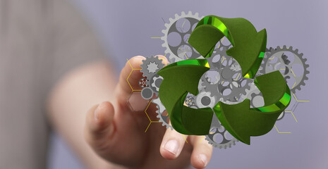 Poster - Eco manufacture abstract technology background.