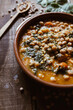 Vegan food north Spain food. Chickpeas with chard. Potaje is a typical Spanish dish.