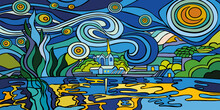 Van Gogh Starry Night Art Illustration