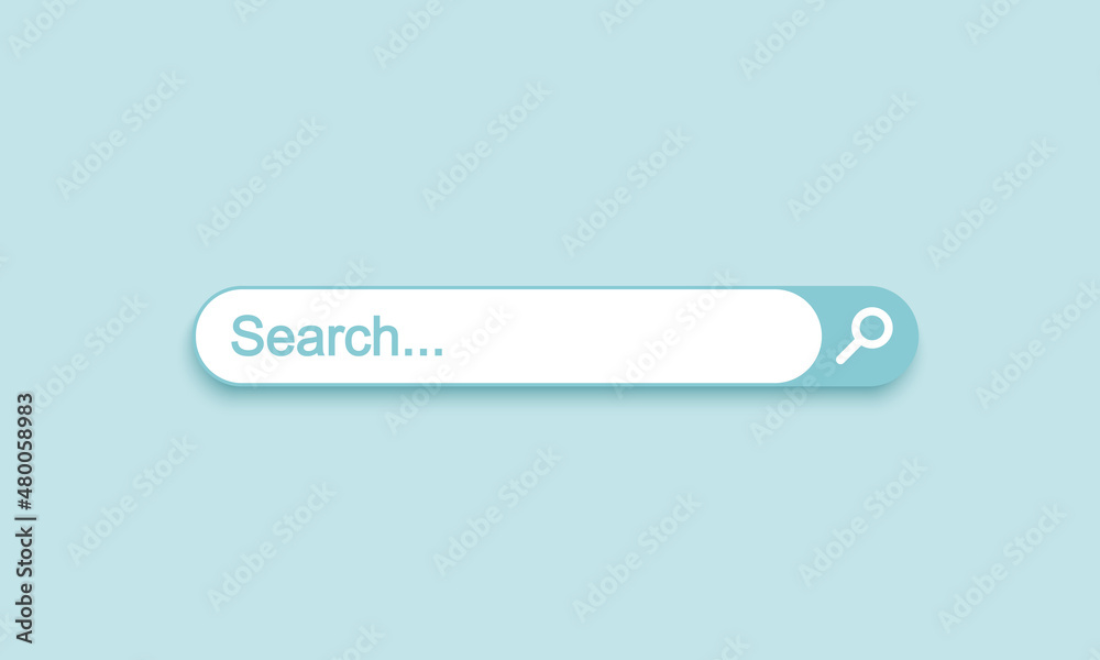 Blank search bar on blue background. 3d vector illustration. Stock ...