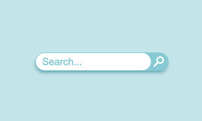 Poster - Blank search bar on blue background. 3d vector illustration.