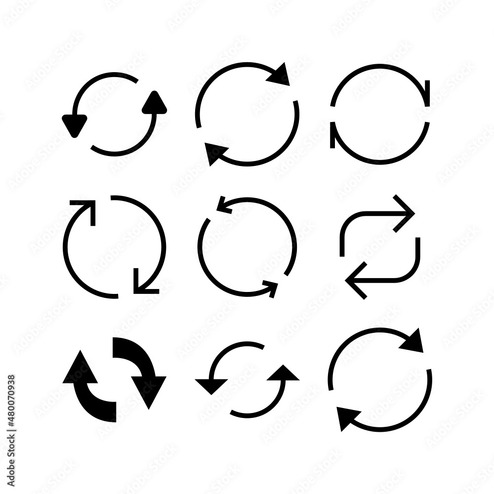 synchronize set icon isolated on white background