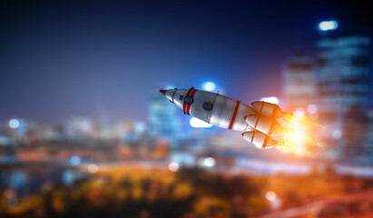 Wall Mural - rocket space ship . mixed media