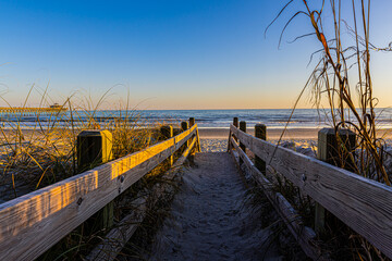 Wall Mural - Boardwalk to Cherry Grove Beach and Pier, Myrtle Beach, South Carolina, USA