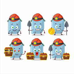 Sticker - miners blue sticky notes cute mascot character wearing helmet