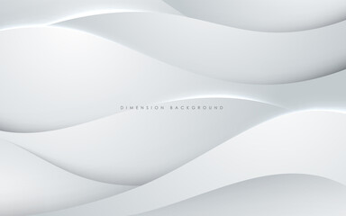 Wall Mural - Abstract wavy dimension white background