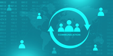 Poster - 2D Digital Abstract Business Networking background
