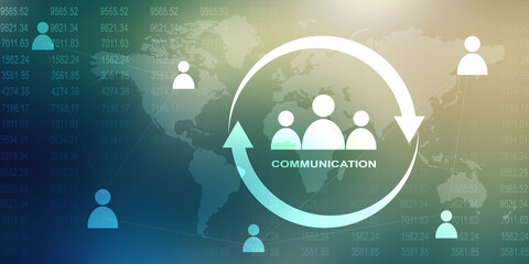 Poster - 2D Digital Abstract Business Networking background
