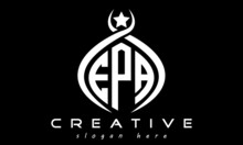 EPA Three Letters Monogram Curved Oval Initial Logo Design, Geometric Minimalist Modern Business Shape Creative Logo, Vector Template