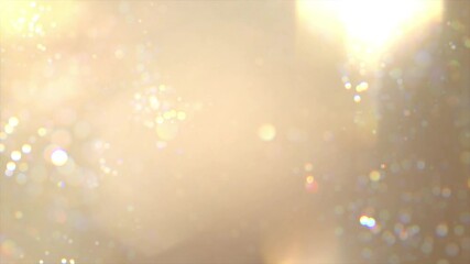 Wall Mural - beautiful blurry floating bokeh particles with flare and light leak on black background. looped 3d a