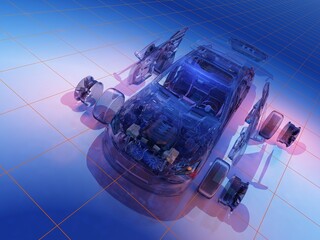 Poster - Transparent model cars.