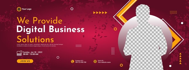 Business conference banner template design for webinar, marketing, online class program, etc