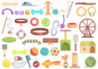 © nsit0108 - Pet toys icons set cartoon vector. Cat dog toys. Animal friend
