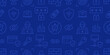 © Phoenix Icons - Cybersecurity blue seamless pattern. Vector on dark blue background included line icons as credit card, hood, hacker, shield, fingerprint, password, bug outline pictogram for digital protection