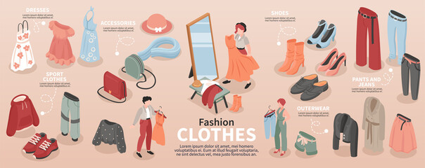 Wall Mural - Fashion Clothes Infographics