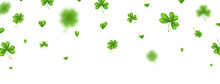 Clover Leaf Banner. St Patrick Day Background. Shamrock Green Leaves. Happy Irish Saint Card. Festival Ireland Flower. Lucky Fortune Symbol. Celebration March Frame. Vector Illustration