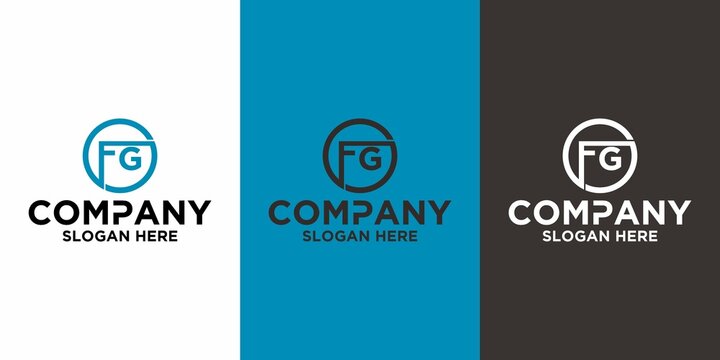 Initial letter F G logo vector design template